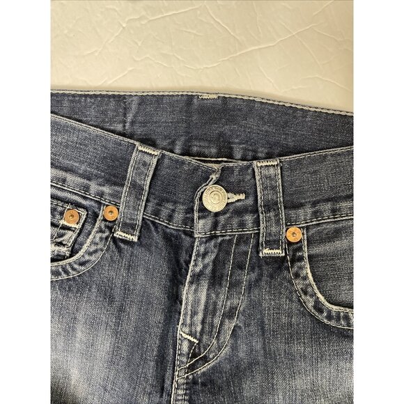 True Religion World Tour Straight Mens 28x26 Dark Blue Denim Jeans Lonestar - Picture 8 of 8